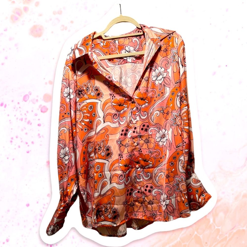 Free People Selena Printed Slinky Shirt